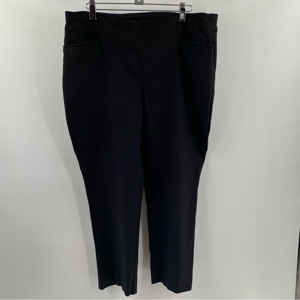 Chicos Black Pockets Rayon Nylon Spandex Pull On Petite Pants Staple Capsule